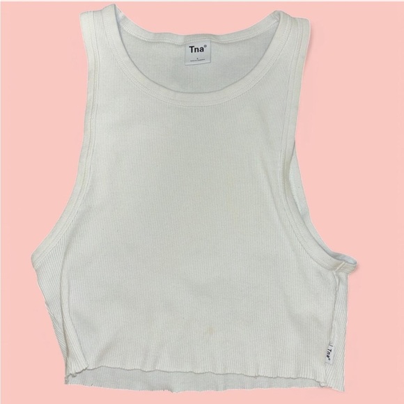 Aritzia Halter Top White Cropped - Picture 2 of 5